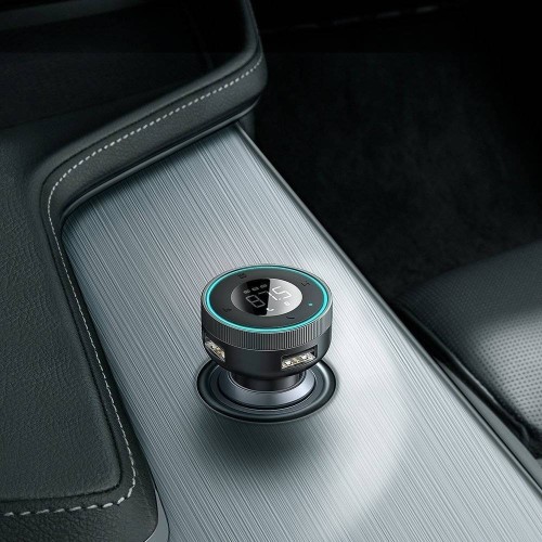 TRANSMITERIS BASEUS ENJOY BLUETOOTH MP3 GROTUVAS/FM BANGŲ MODULIATORIUS (LAISVŲ RANKŲ ĮRANGA,LCD,2XUSB WIRELESS 5.0+5V/3.4A ĮKROVIKLIS) JUODAS CCLH-01