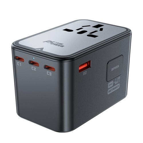 UNIVERSALUS KELIONINIS ĮKROVIKLIS ACEFAST Z1 75W GAN 2XUSB-A/3XUSB-C JUODAS