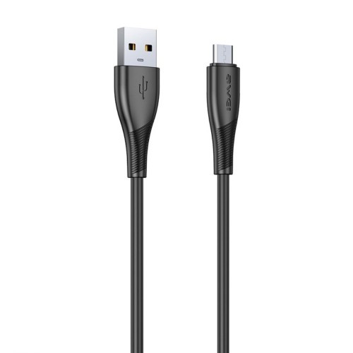 USB KABELIS AWEI CL-182M USB TO MICROUSB 1.0M JUODAS